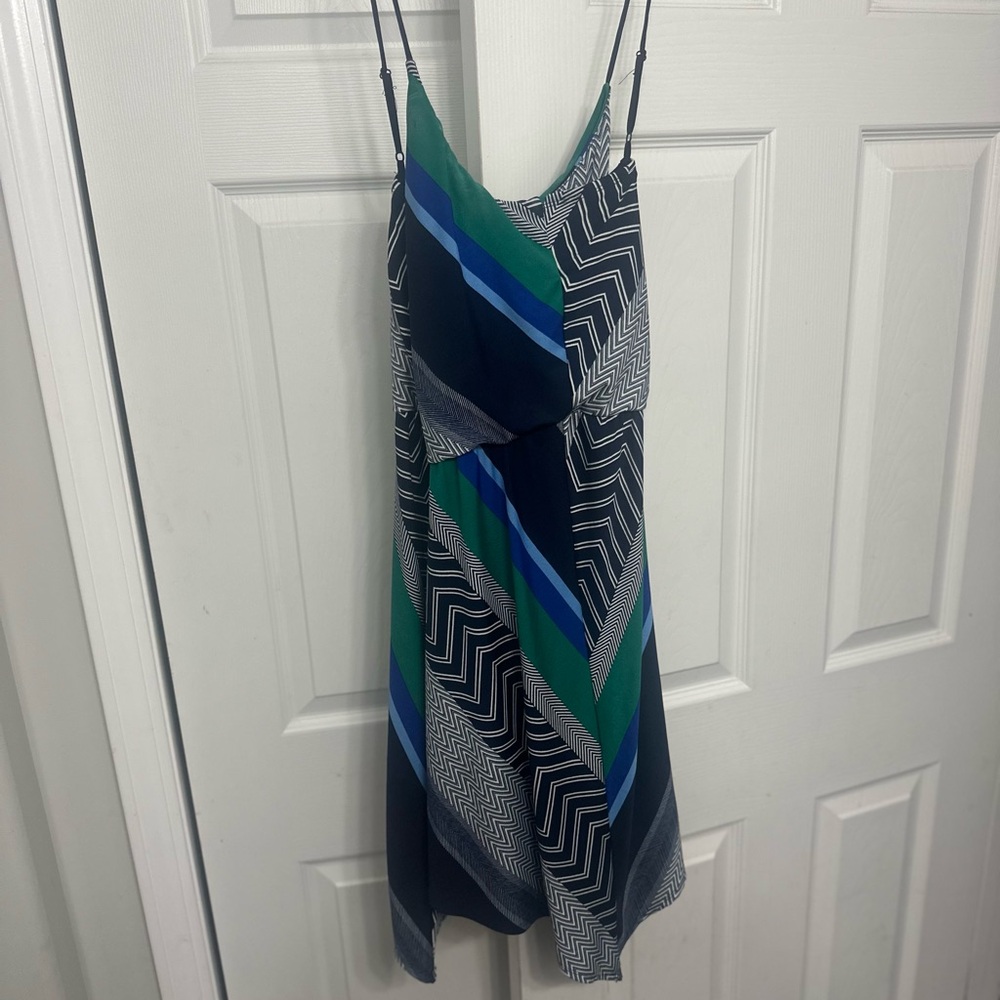 Maurices Green and Blue Patterned Mini Dress